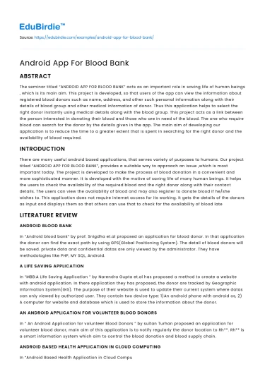 Android App For Blood Bank