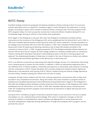 ROTC Essay