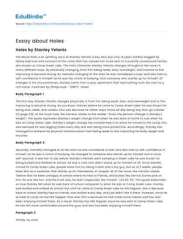 The Significance of Holes in Literature and Society