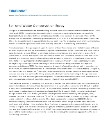 Soil and Water Conservation Essay