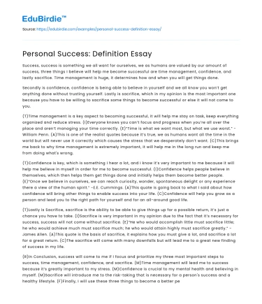 Redefining Personal Success: A Comprehensive Analysis