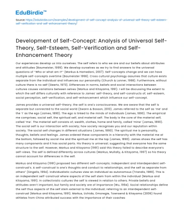 Analyzing Self-Concept: Universal Self-Theory and Enhancement