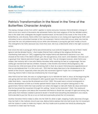 Patria’s Transformation: Character Analysis