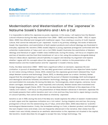 Modernization and Westernization in Soseki’s Sanshiro and I Am a Cat