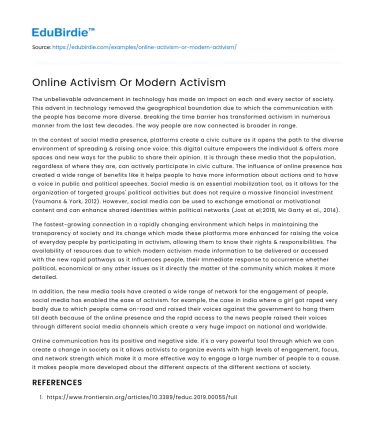 The Evolution of Activism in the Digital Age