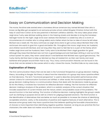 The Interplay of Communication and Decision-Making