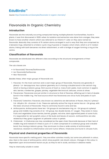 Flavonoids In Organic Chemistry