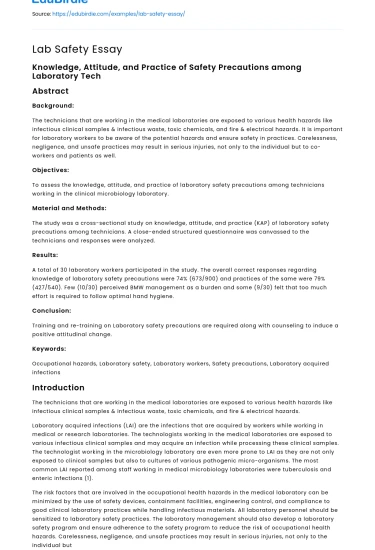 Lab Safety Essay