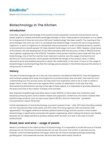 Biotechnology In The Kitchen
