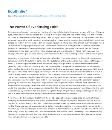 The Power Of Everlasting Faith