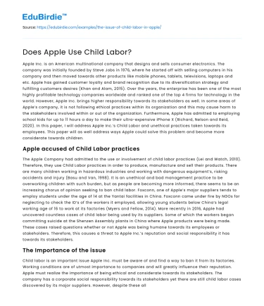 Does Apple Use Child Labor?