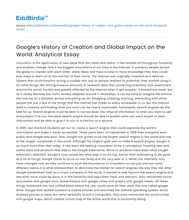 Google’s Creation and Global Impact