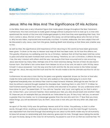 Jesus Christ: His Identity and Impact