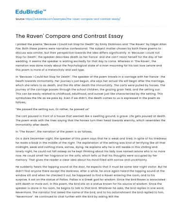 The Raven’ Compare and Contrast Essay
