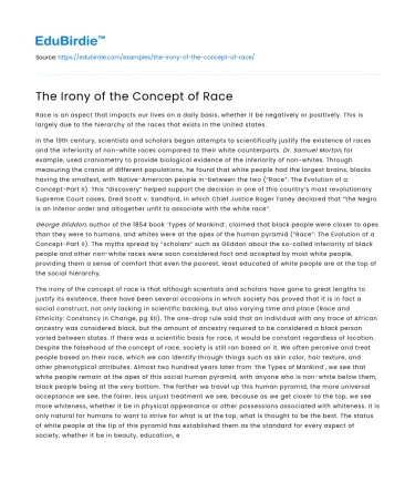 The Irony of the Concept of Race