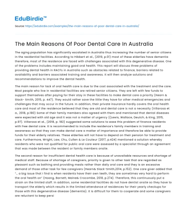 The Main Reasons Of Poor Dental Care In Australia