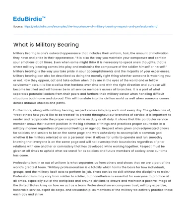 What is Military Bearing