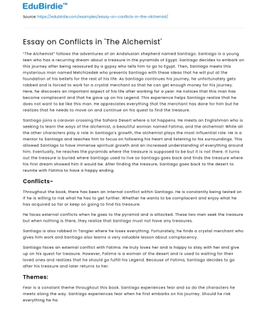 Conflicts in Paulo Coelho’s ‘The Alchemist’