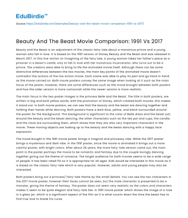 Beauty And The Beast Movie Comparison: 1991 Vs 2017