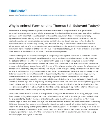 Why is Animal Farm and Its Themes Still Relevant Today?