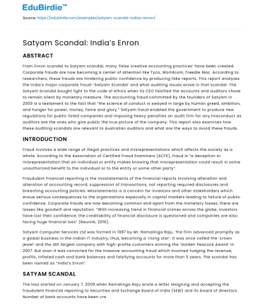 Satyam Scandal: India’s Enron
