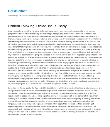 Analyzing Ethical Implications through Critical Thinking