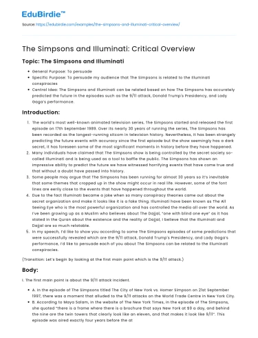 The Simpsons and Illuminati: Critical Overview