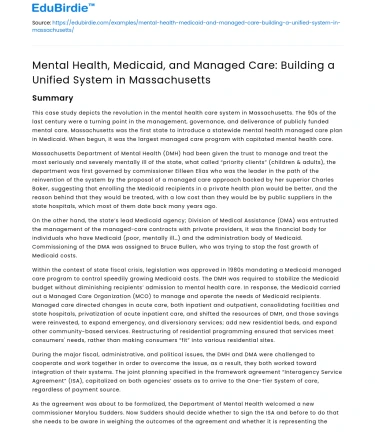 Integrating Mental Health Care in Massachusetts