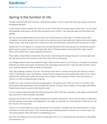 Spring is the Symbol of Life
