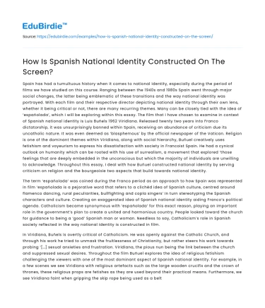 How Is Spanish National Identity Constructed On The Screen?