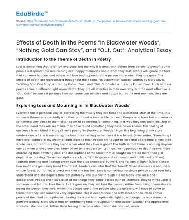 Death in Poems by Frost and Other Authors: Analysis