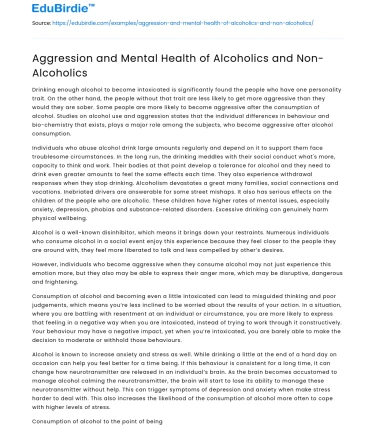 Well-Being in Alcoholics and Non-Alcoholics