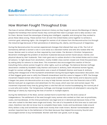 How Women Fought Throughout Eras