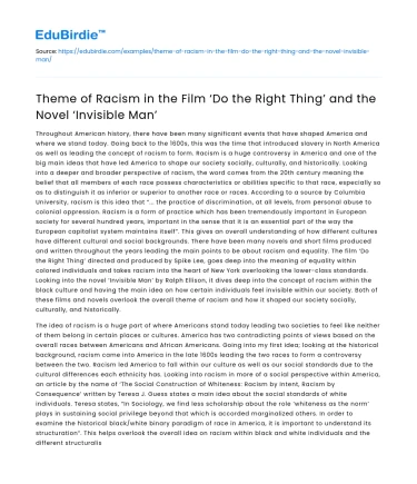 Racism in ‘Do the Right Thing’ and ‘Invisible Man’