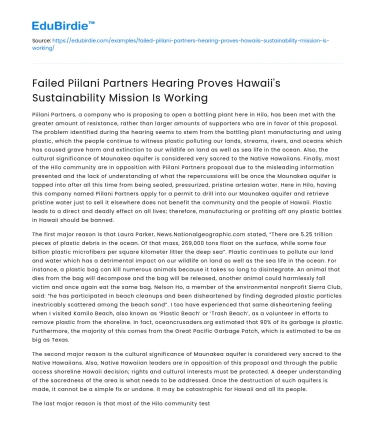 Failed Piilani Partners Hearing Shows Hawaii’s Sustainability Efforts