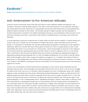 Anti-Americanism Vs Pro-American Attitudes