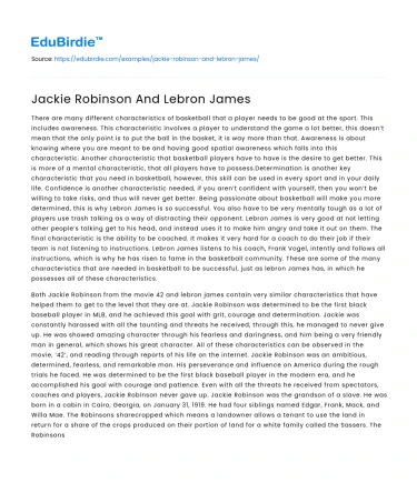 Jackie Robinson And Lebron James