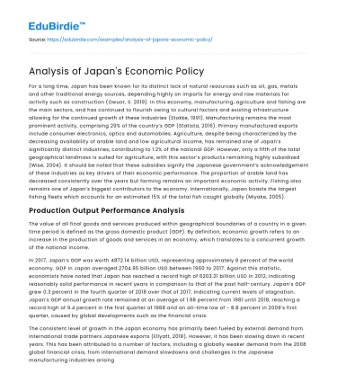Analysis of Japan’s Economic Policy