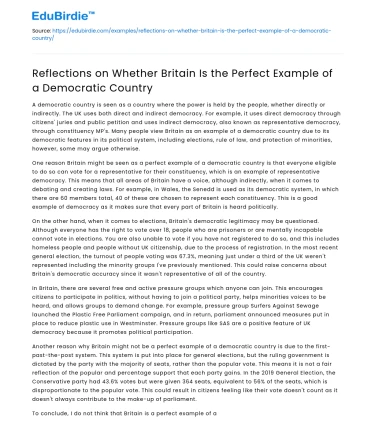 Is Britain the Perfect Democratic Example?