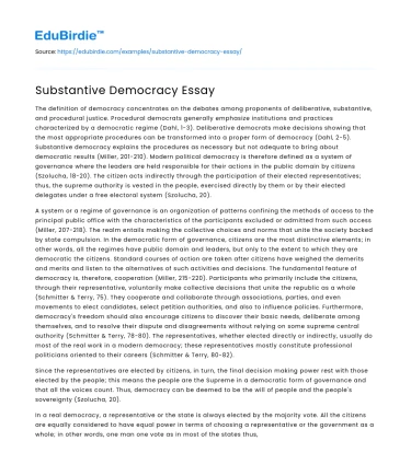 Substantive Democracy Essay