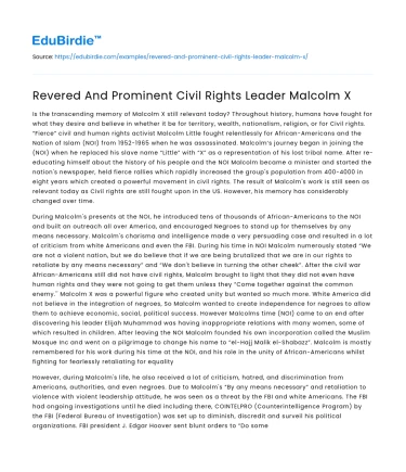 Malcolm X: A Catalyst for Change in Civil Rights