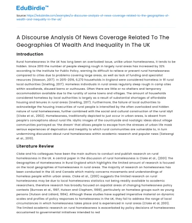 News Coverage on Wealth and Inequality in UK