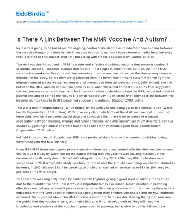 Is There A Link Between The MMR Vaccine And Autism?