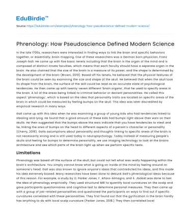 Phrenology: How Pseudoscience Defined Modern Science