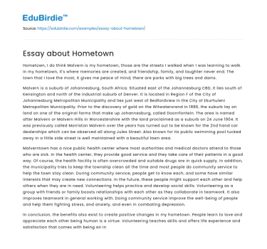 Essay about Hometown