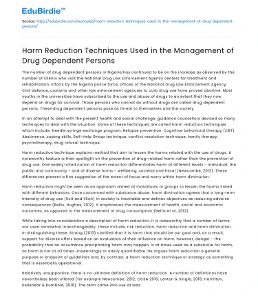 Drug Dependency Management
