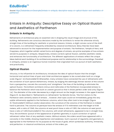Antiquity: Optical Illusion & Aesthetics of Parthenon