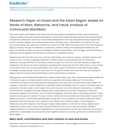 Analysis of Korea and the Asian Region Based on Key Philosophers
