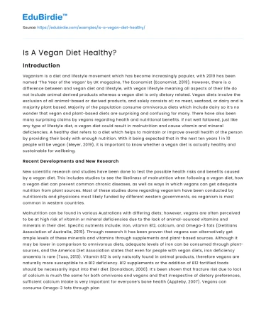 Is A Vegan Diet Healthy?