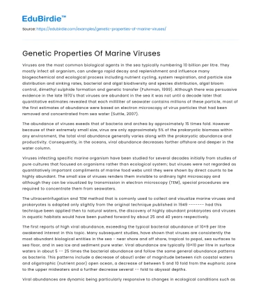 The Genetic Complexities of Oceanic Viruses